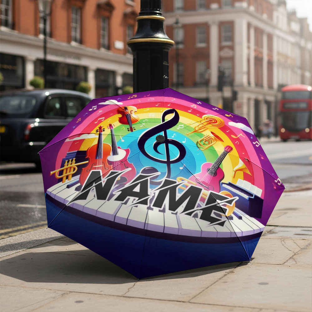 Musical Instrument And Names - Parapluie personnalisé avec nom, parapluie sur